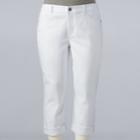 Plus Size Simply Vera Vera Wang Classic Roll Cuff Capris, Women's, Size: 24 W, White
