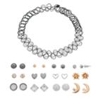 Mudd&reg; Tattoo Choker Necklace & Heart Stud Earring Set, Women's, White
