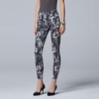 Simply Vera Vera Wang Floral Denim Leggings, Women's, Size: Medium, Blue