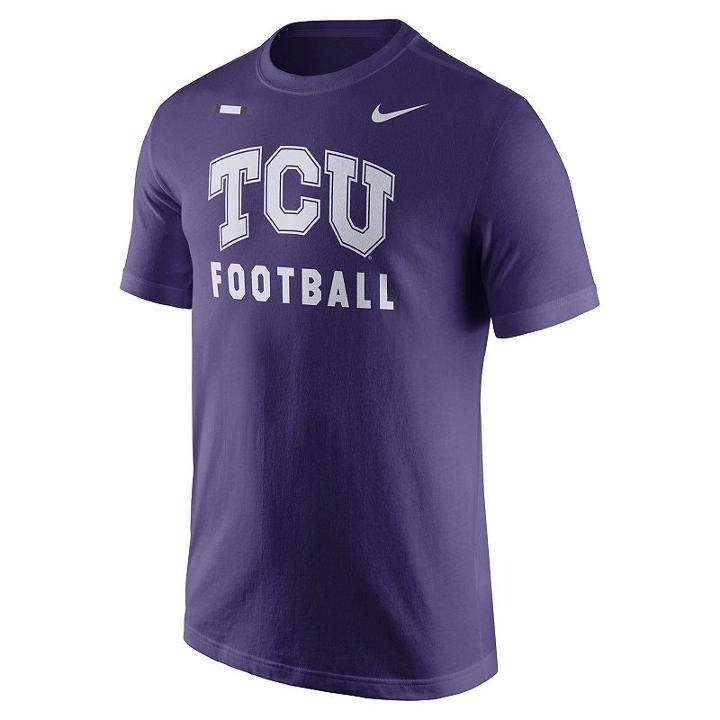 Men's Nike Tcu Horned Frogs Football Facility Tee, Size: Small, Purple