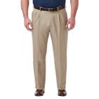 Big & Tall Haggar Premium Comfort Classic-fit Stretch No-iron Pleated Dress Pants, Men's, Size: 46x29, Beige
