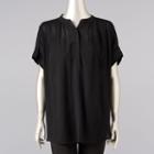 Women's Simply Vera Vera Wang Simply Separates Crinkle Top, Size: Small, Black