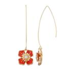 Dana Buchman Poppy Threader Earrings, Women's, Brt Red