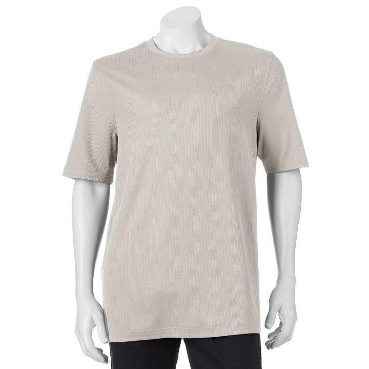 Men's Croft & Barrow&reg; Ribbed Classic-fit Easy-care Crewneck Tee, Size: Xl, Silver