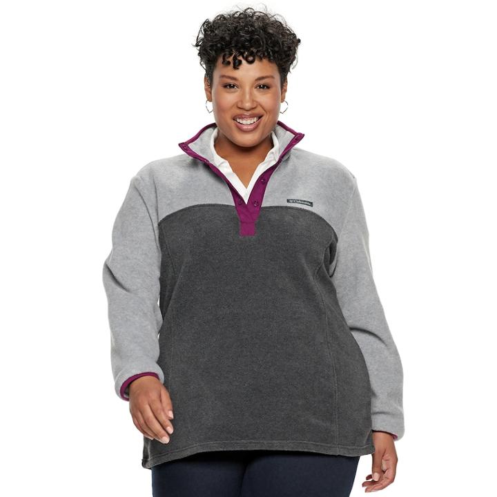 Plus Size Columbia Three Lakes Fleece Pullover Jacket, Women's, Size: 3xl, Grey (charcoal)