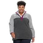Plus Size Columbia Three Lakes Fleece Pullover Jacket, Women's, Size: 3xl, Grey (charcoal)