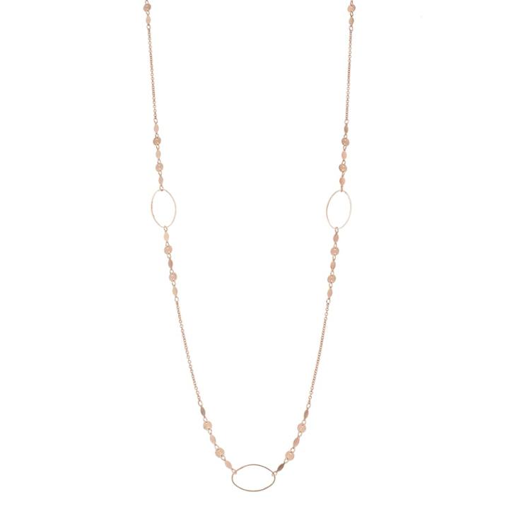 Rose Gold Tone Long Oval Link Necklace, Women's, Light Pink
