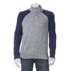 Men's Sonoma Goods For Life&trade; Mockneck Colorblock Sweater Fleece, Size: Small, Grey