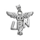 Logoart Sterling Silver Lpn Caduceus Nurse Pendant, Women's, Grey