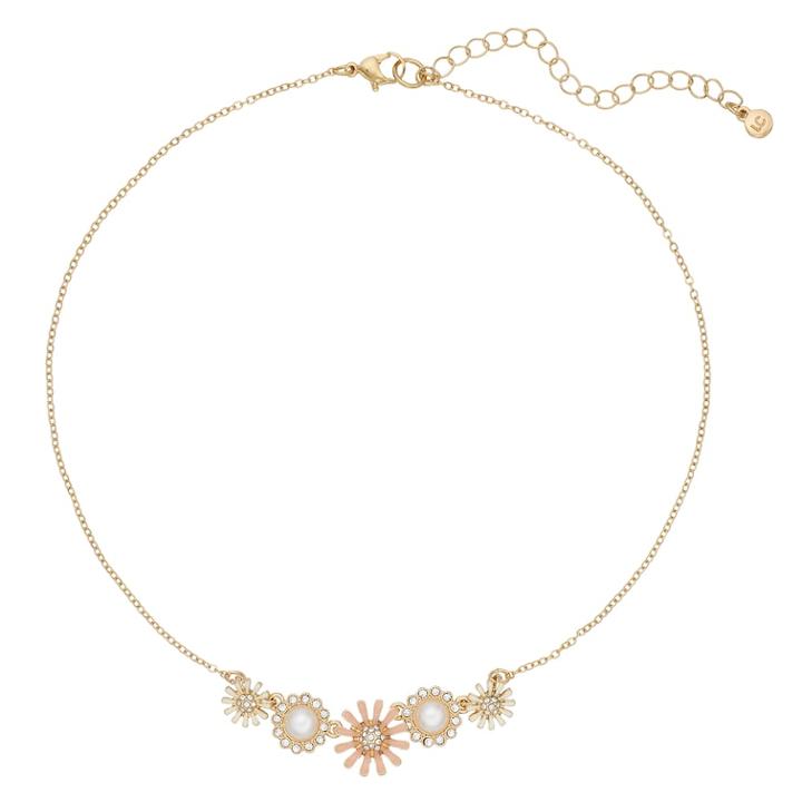 Lc Lauren Conrad Flower & Pearl Pendant Necklace, Women's, Pink