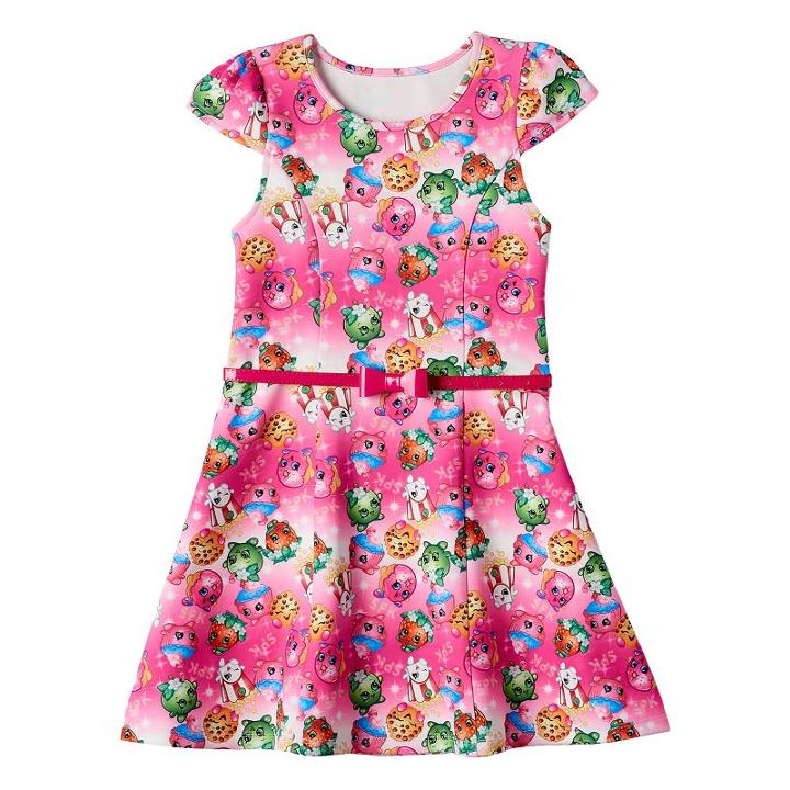 Girls 7-12 Shopkins Sublimated Scuba Skater Dress, Girl's, Size: 10, Med Pink