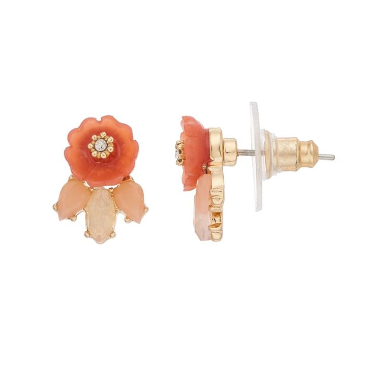 Lc Lauren Conrad Flower Stud Earrings, Women's, Pink