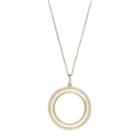 Sterling Silver Mother-of-pearl & Cubic Zirconia Circle Pendant, Women's, Size: 18, White