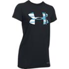 Women's Under Armour Big Logo Metallic Short Sleeve Graphic Tee, Size: Large, Black