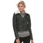 Women's Levi's Asymmetrical Faux-leather Moto Jacket, Size: Small, Med Green
