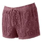 Juniors' Rewind Lace Shorts, Girl's, Size: Large, Dark Pink