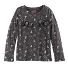 Girls 4-10 Jumping Beans&reg; Printed Ruffle Yoke Tee, Size: 4, Grey