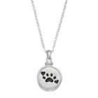 Sentimental Expressions Sterling Silver Paw Print Rememberance Ash Holder Necklace, Women's, Size: 18, Grey
