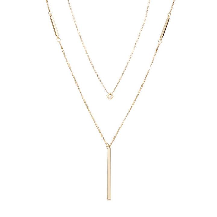 Lc Lauren Conrad Multistrand Cube & Stick Pedant Necklace, Adult Unisex, Ovrfl Oth