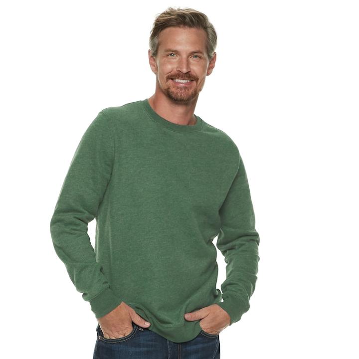 Men's Croft & Barrow&reg; Classic-fit Easy-care Fleece Pullover, Size: Medium, Dark Green