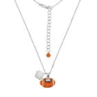 Clemson Tigers Sterling Silver Team Logo & Crystal Football Pendant Necklace, Women's, Size: 18, Multicolor