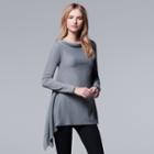 Women's Simply Vera Vera Wang Simply Separates Asymmetrical Top, Size: Medium, Med Grey