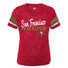 Girls 7-16 San Francisco 49ers Burnout Tee, Girl's, Size: L(14), Dark Red