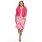 Plus Size Maya Brooke Circle Sheath Dress & Solid Jacket Set, Women's, Size: 22 W, Red