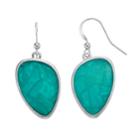 Aqua Composite Shell Nickel Free Inverted Teardrop Earrings, Women's, Turq/aqua