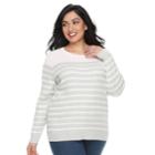 Plus Size Croft & Barrow&reg; Essential Cable-knit Sweater, Women's, Size: 1xl, Light Pink