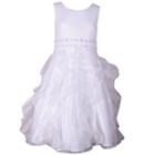 Girls 7-16 Bonnie Jean Organza Cascading Skirt Dress, Size: 10, White