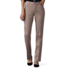 Petite Lee Total Freedom Straight-leg Twill Mid-rise Pants, Women's, Size: 2p-short, Med Brown