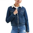 Women's Levi's&reg; Sherpa-lined Trucker Jacket, Size: Medium, Med Blue