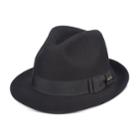 Men's Scala Raw Edge Wool Felt Fedora, Size: Large, Black