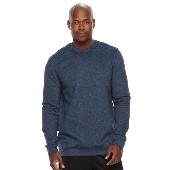 Big & Tall Tek Gear&reg; Fleece Crewneck Tee, Men's, Size: Xl Tall, Blue (navy)