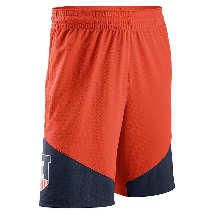 Men's Nike Illinois Fighting Illini New Classic Dri-fit Shorts, Size: Large, Orange