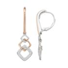 Simply Vera Vera Wang Two Tone Sterling Silver 1/4 Carat T.w. Diamond Graduated Drop Earrings, Women's, White