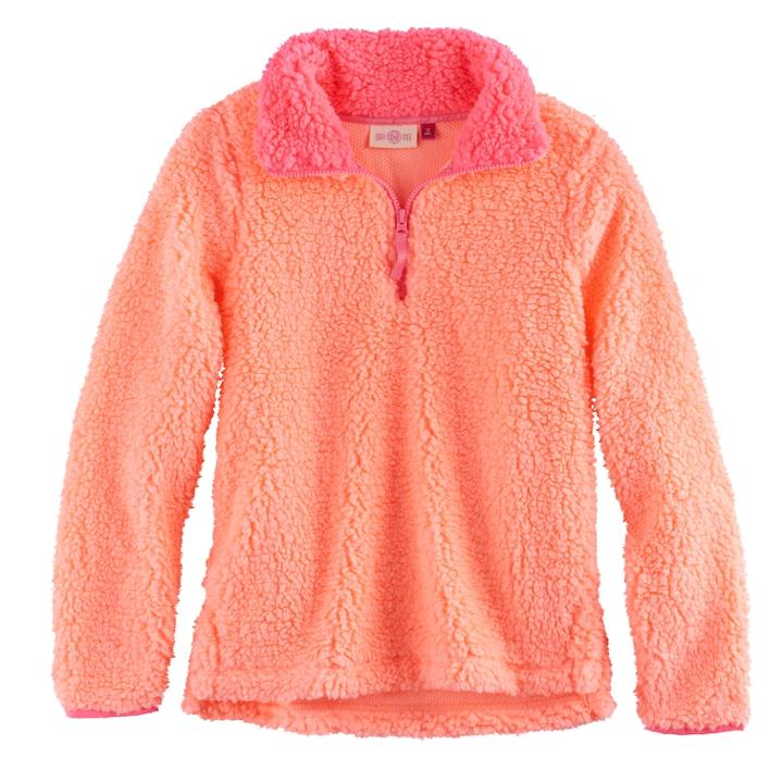 Girls 7-16 & Plus Size So&reg; 1/4-zip Sherpa Pullover, Size: 18 1/2, Pink