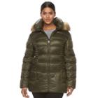 Plus Size Halitech Hooded Puffer Jacket, Women's, Size: 2xl, Green