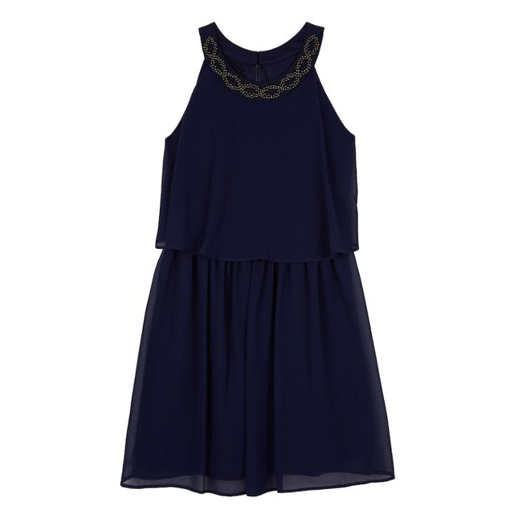 Girls 7-16 Iz Amy Byer Chiffon Applique Popover Dress, Size: 12, Blue (navy)