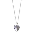 Tori Hill Sterling Silver Purple Glass & Marcasite Heart Pendant, Women's, Size: 18
