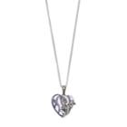 Tori Hill Sterling Silver Purple Glass & Marcasite Heart Pendant, Women's, Size: 18