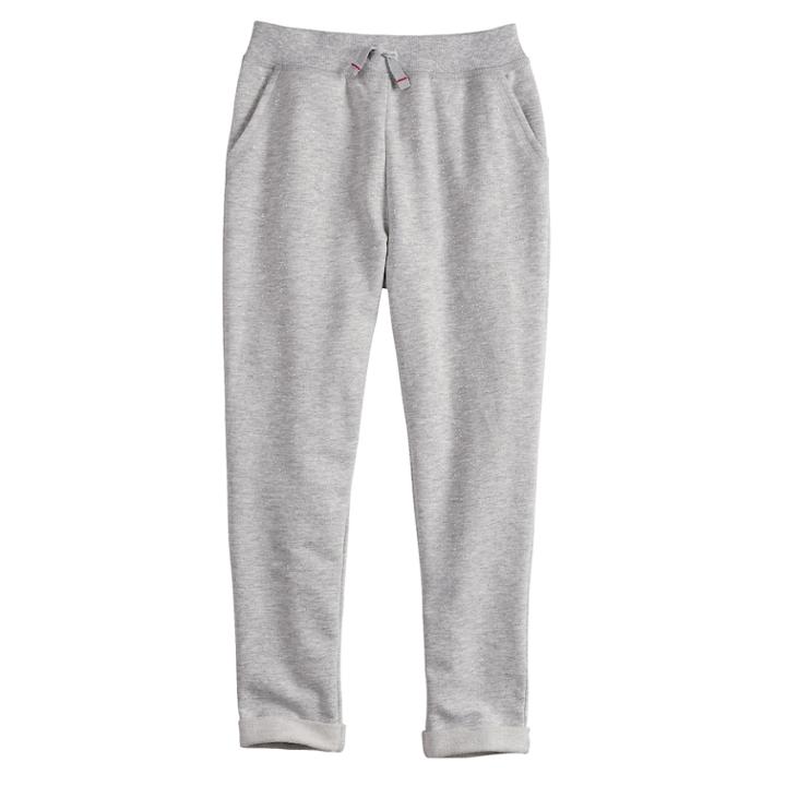 Girls 4-10 Jumping Beans&reg; French Terry Jogger, Size: 7, Light Grey