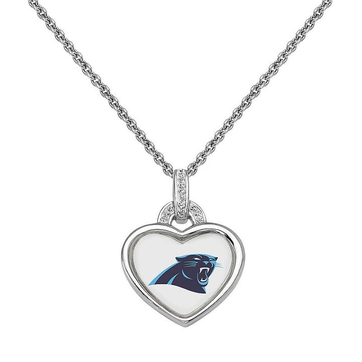 Carolina Panthers Heart Pendant Necklace, Women's, Size: 18, Multicolor