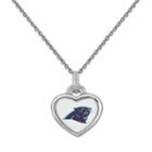 Carolina Panthers Heart Pendant Necklace, Women's, Size: 18, Multicolor