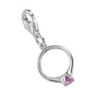 Sterling Silver Cubic Zirconia Ring Charm, Women's, Purple