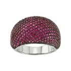 Sterling Silver Lab-created Ruby Dome Ring, Women's, Size: 5, Red