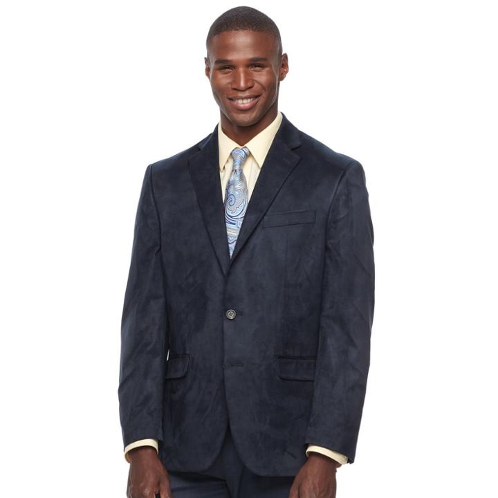 Men's Chaps Classic-fit Faux-suede Stretch Sport Coat, Size: 50 - Regular, Blue (navy)