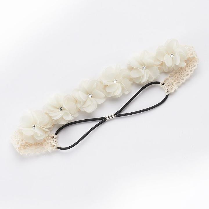 Girls 4-16 Lace Flower Headwrap, Girl's, White Oth