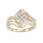 10k Gold 1/2 Carat T.w. Diamond Cluster Ring, Women's, Size: 8, White